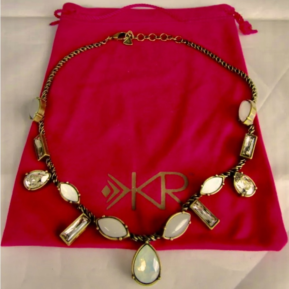 Silpada KR Collection "Crystal Clear" Rhinestone Brass Statement Necklace
